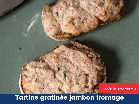 Tartine gratinée jambon-fromage